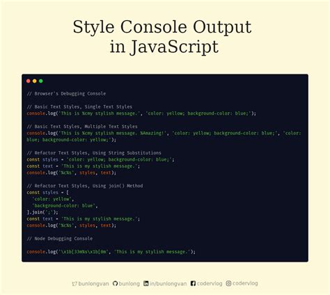 javascript output to console.